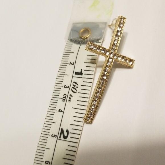 Gold Cross Earrings - Picture 5 of 7